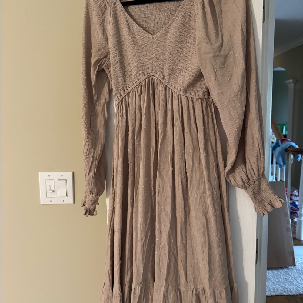 Baltic Born Long Sleeve Dress in Taupe